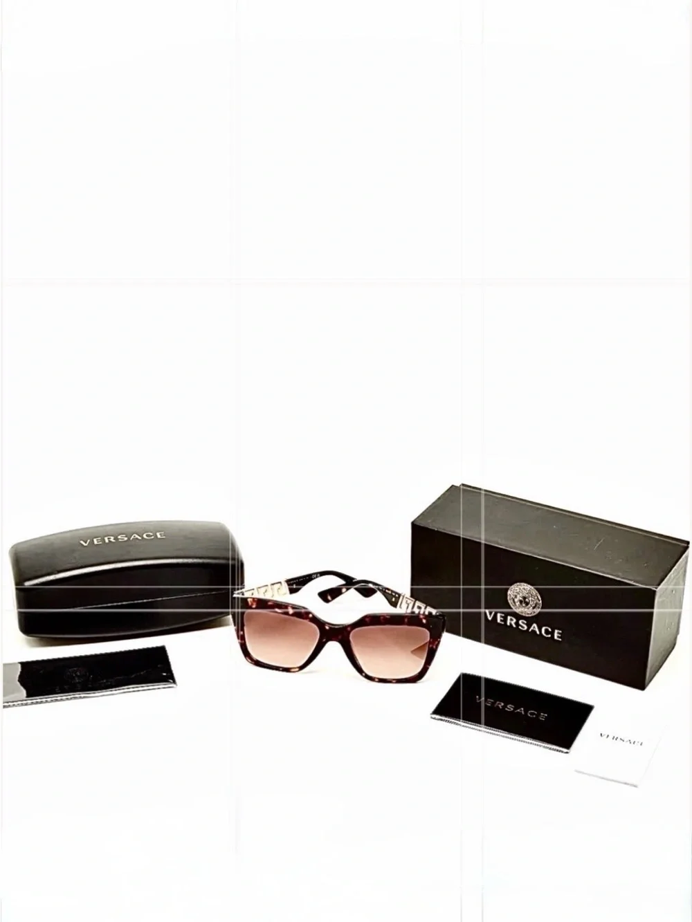 NEW VERSACE 4418 533213 Women’s Brown Gradient Beige Sunglasses 56 ••AUTHENTIC •